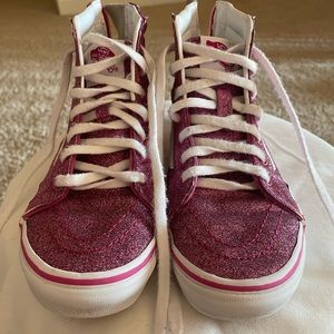 Gently used pink glitter girls Vans!
